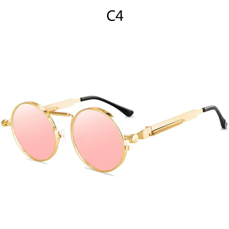 Солнцезащитные очки MCLEXN круглые металлические стимпанк мужские и женские модные очки брендовые дизайнерские ретро винтажные UV4001318v