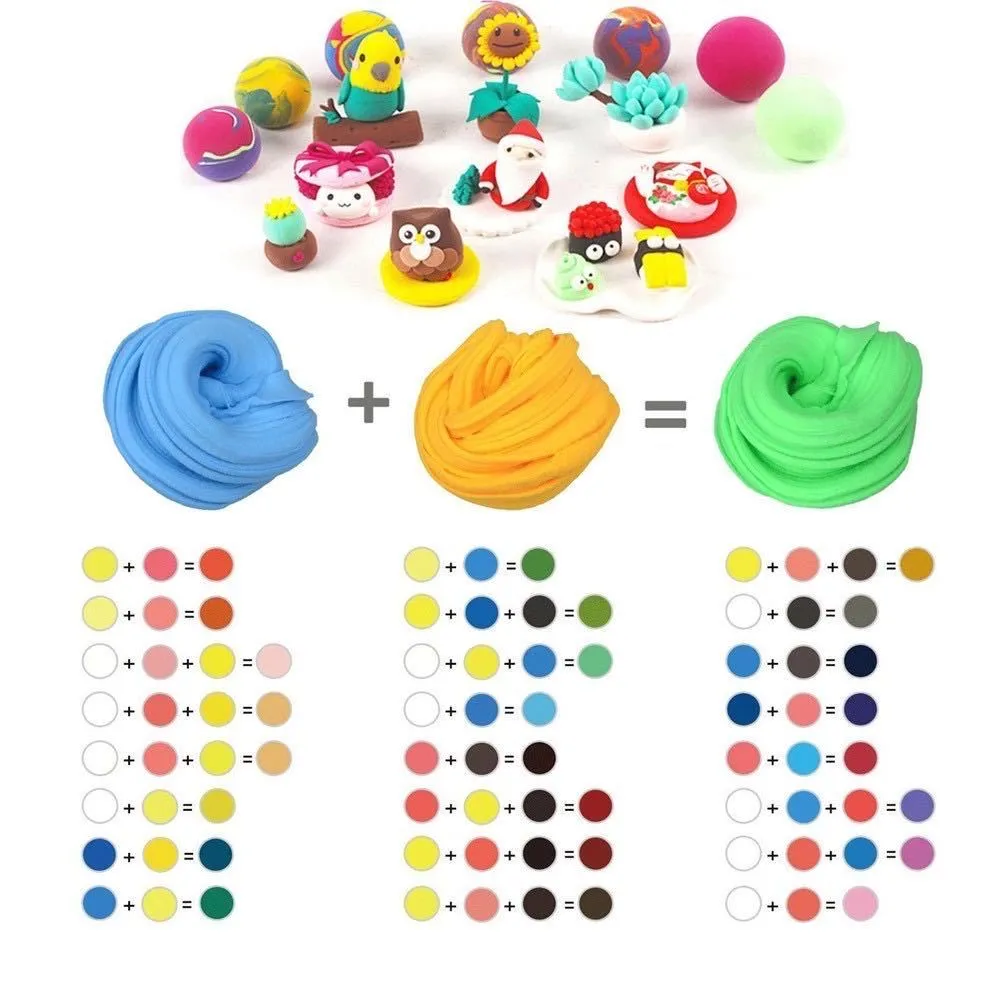 36 coresset macio ar seco argila polímero plasticina diy fofo slimed brinquedos feitos à mão crianças cedo brinquedos educativos presente de natal 20128493271