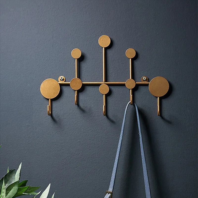 Kreative Nordic Schlüssel Haken Garderobe Metall Geometrie Wand-montiert Regal Lagerung Aufhänger Für Home Dekoration Wand Hängen Haken 220311
