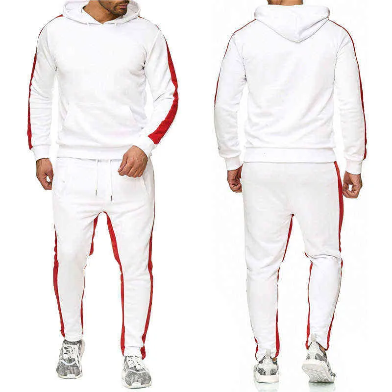 Autumn Winter Men's Tracksuit Hoodies Set Hoodie+Pants Suit Men Sportswear Running Jogging Fitness Clothes Sweat Suits 211220