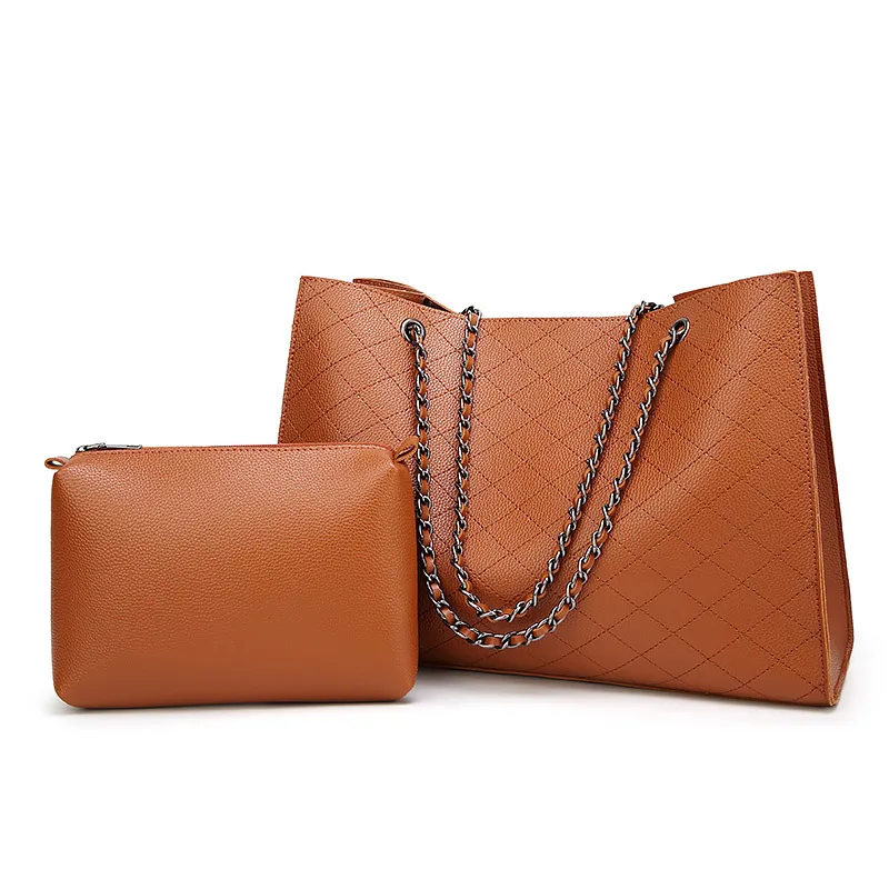 HBP composite bag messenger bag handbag purse new designer bag high quality fashion two in one Ribbed check chain fine