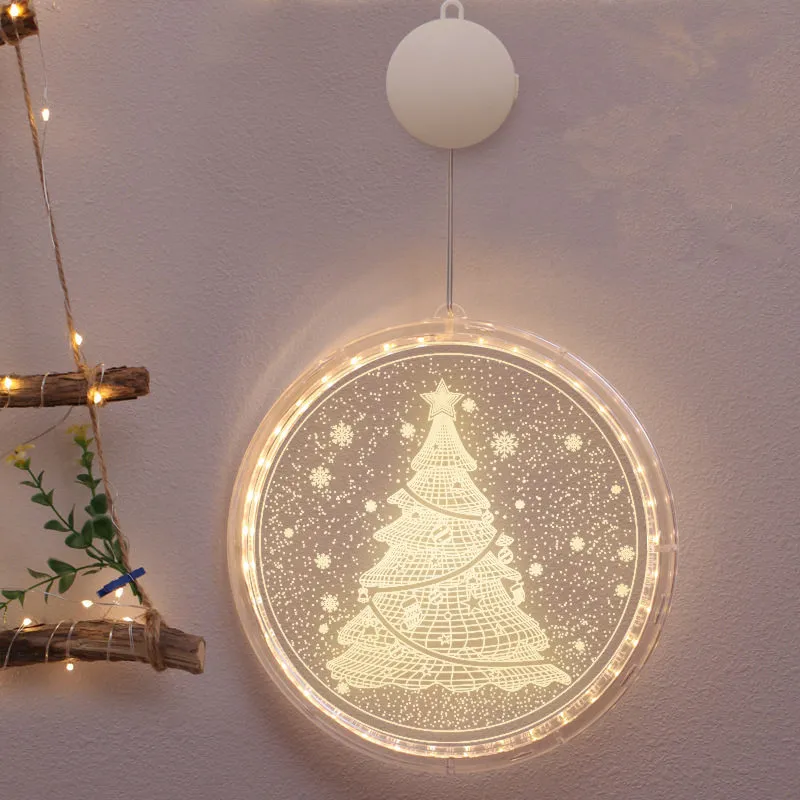 Light string LED elderly decoration Christmas tree color printing disc copper wire curtain light waterproof remote control USB T1I2984