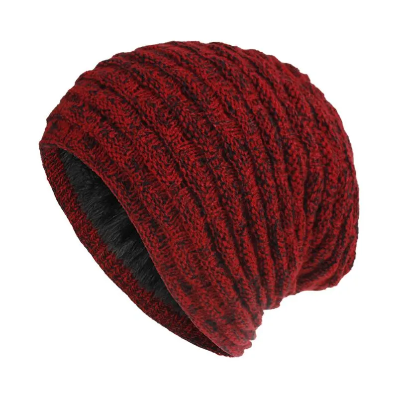 Gorro do Skull Caps Beanie de inverno para mulheres lã alinhada de malha quente Cap casual hat2855