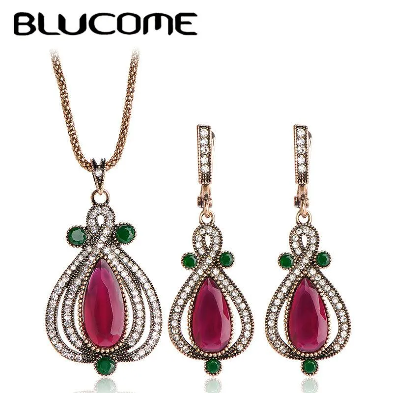 Серьги Ожерелье Blucome Vintage Dewelry Setres Drop Antique Gold Sast