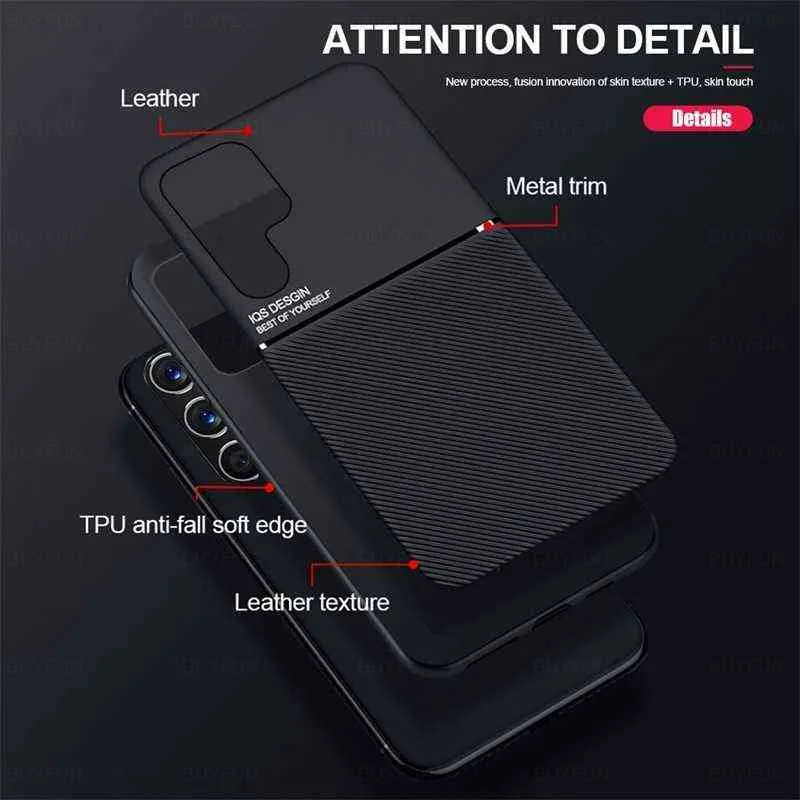 Case de tapa del teléfono de cuero por soporte magnético de automóvil para Samsung Galaxy S 22 S22 Ultra Pro Plus S22ULTRA 5G TPU Soft Frame Protect W9253127