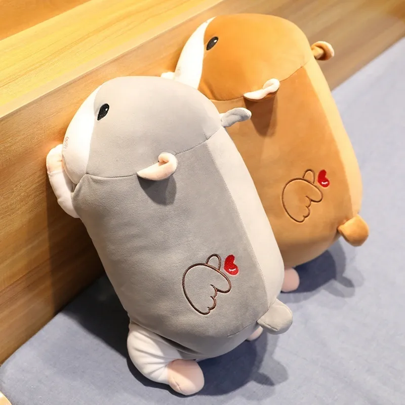 40-70 cm Soft Love Pig Mouse Hamster Plush Pillow Gevulde schattig dierenkussen Chinese varkensmuis speelgoedpop Verjaardagsgeschenk Kid LJ201126