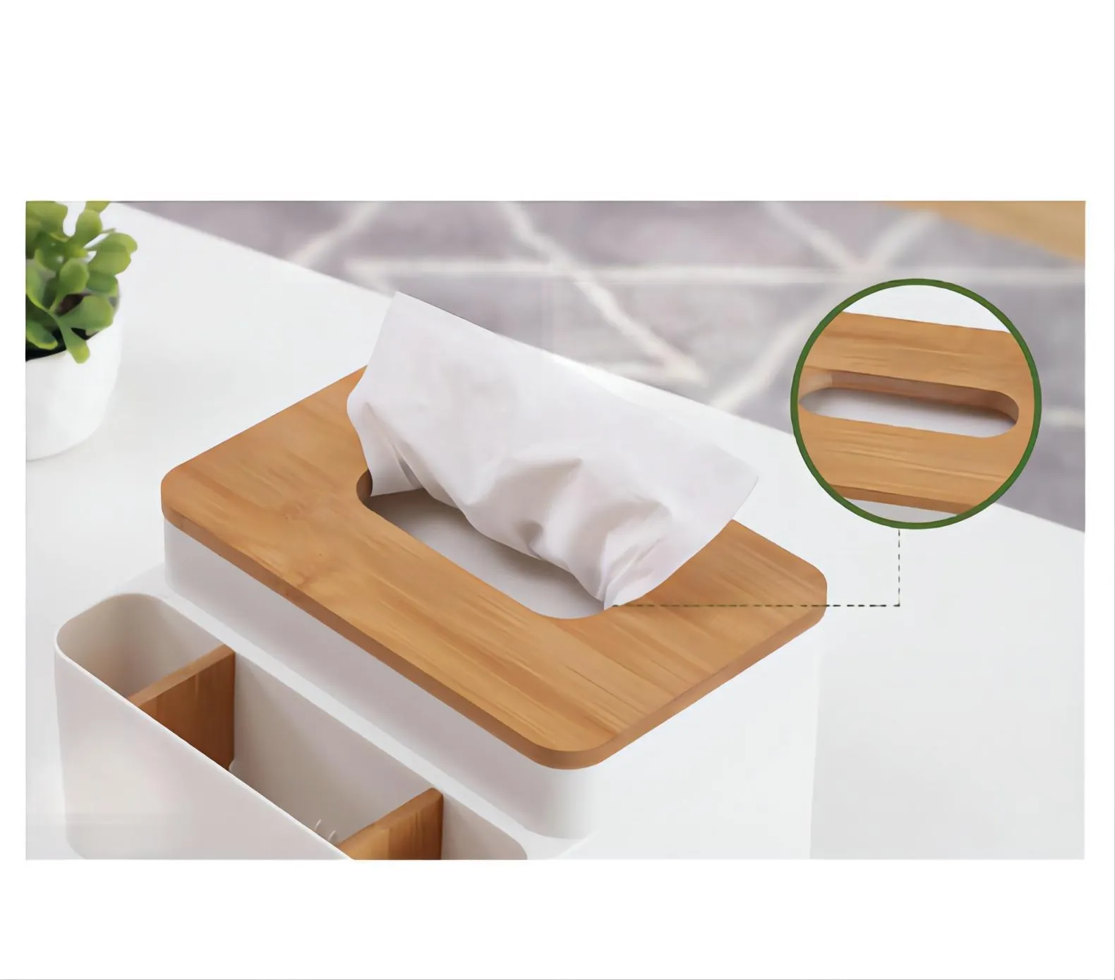 Scatole portaoggetti Contenitori fazzoletti di plastica desktop casa creativa multifunzionale aspirazione toilette in legno