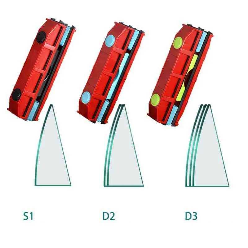 C7AD Doppelseitiger magnetischer Fensterreiniger, Glaswischer-Reinigungswerkzeug, universell passend für einzelne doppelt verglaste Fenster, Anti-Falling 21214K