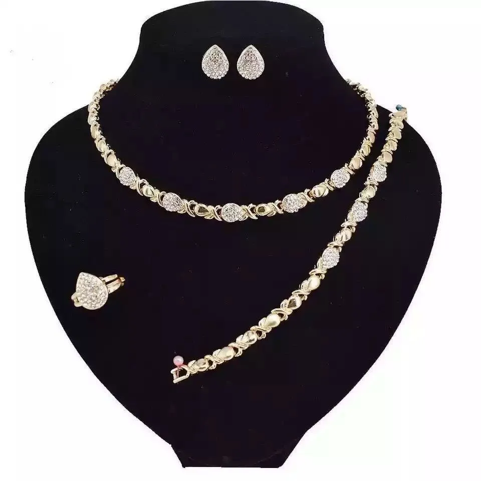 Nyaste afrikanska smyckesuppsättningar björn Jag älskar dig smyckesuppsättningar hjärtform Crystal Necklace Armband smyckesuppsättning för kvinnor 201222279z