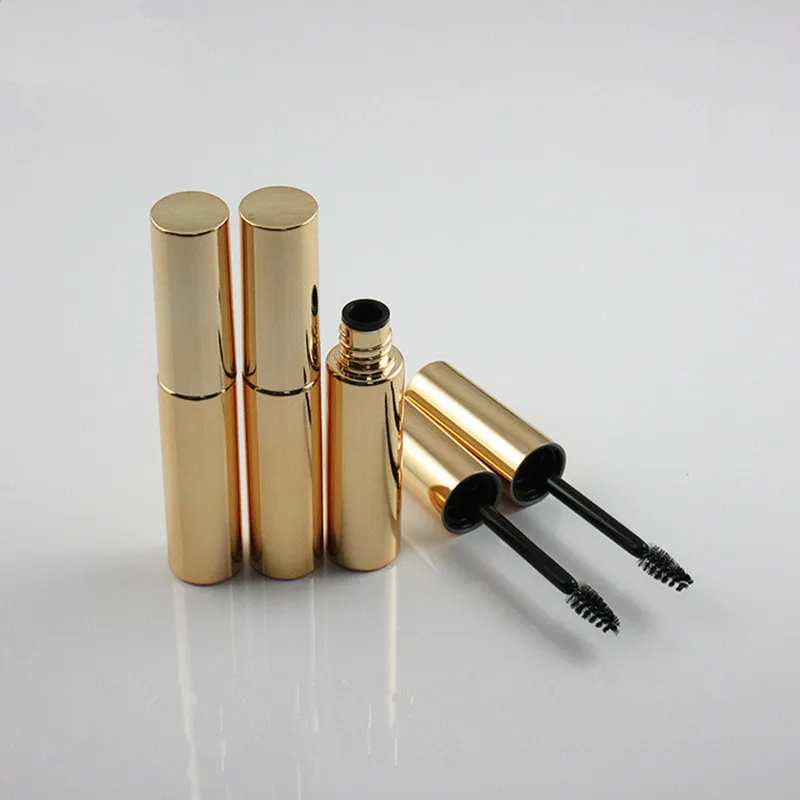 Hele 8 ml lege mascara buisverpakking wimpervliesvliegvloeistof fles sprankelende gouden mascara buizen opnieuw vulbare fles make -upgereedschap 20101023290