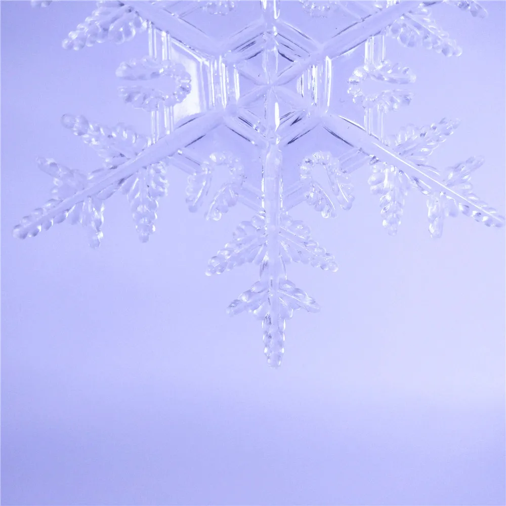 Christmas Snowflake Shape Clear Crystal Plastic DIY decorative Craft New Year Xmas Tree Ornaments Window Decoration 201127