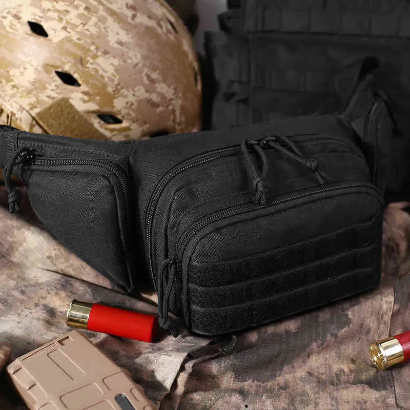Bolso táctico de la cintura Pistola oculta Pistola de transporte Pistola militar Pistola Fanny Pack Sling Bolsas de hombro para la caza al aire libre Camping Y1227