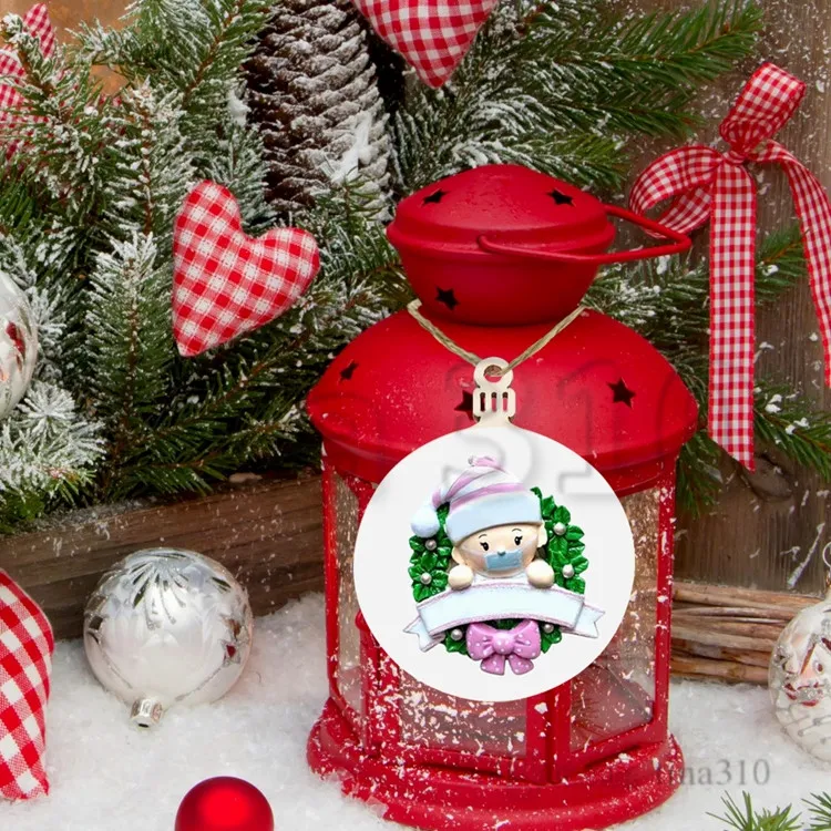 Christmas Ornements en bois Hanging Decoration Produit Produit personnalisé Famille 2020 Pendre d'arbre de Noël T500401