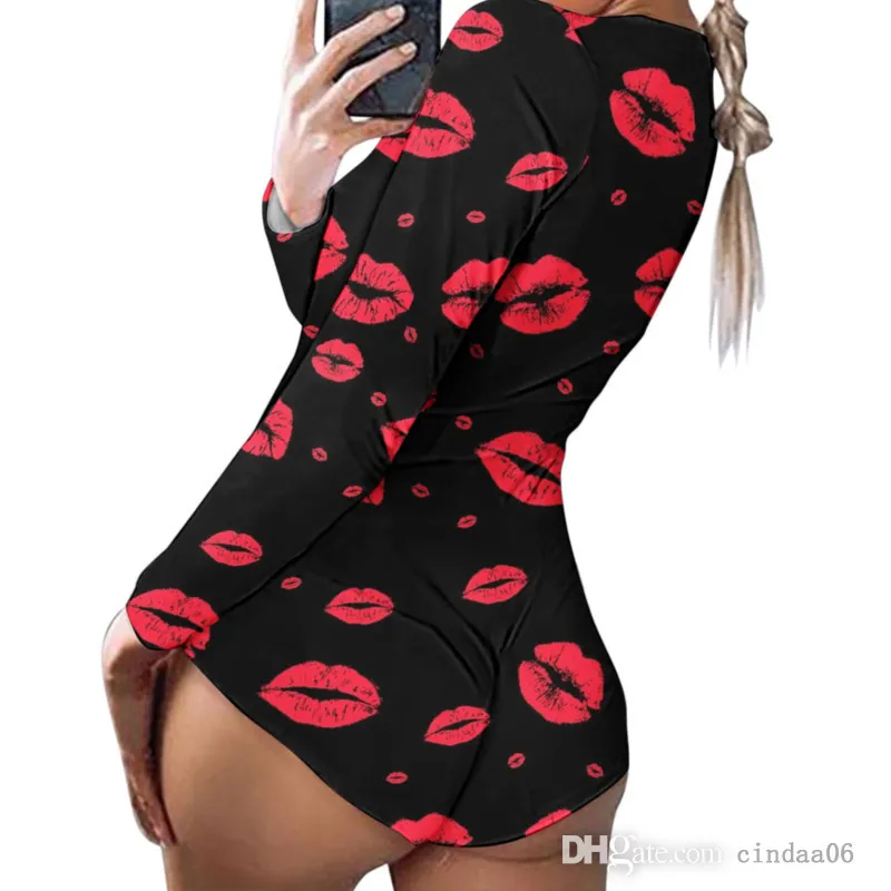 Valentines Day Short tute abiti Donne 2022 Nuovi Rompetti stampati Pigione a manica lunga casa Nightclub profondo a Vallo profondo BOD SEXY BOD1244142