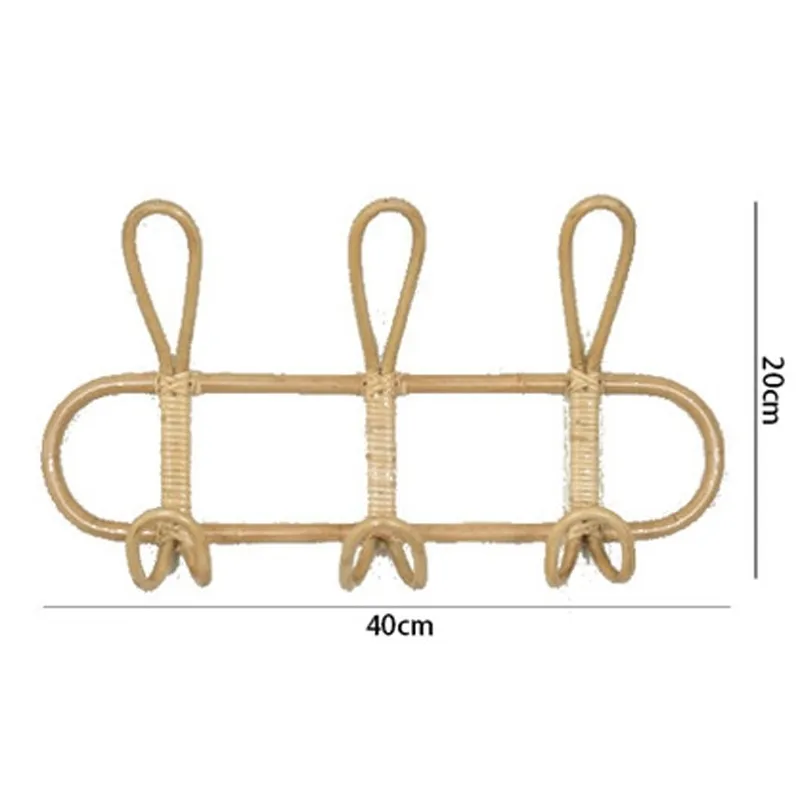 Rattan Wall Hooks Детские предметы одежды Организатор стойки Одежда для одежды Hating Hook Took Rattan Вешалка для детской комнаты Декор 220408