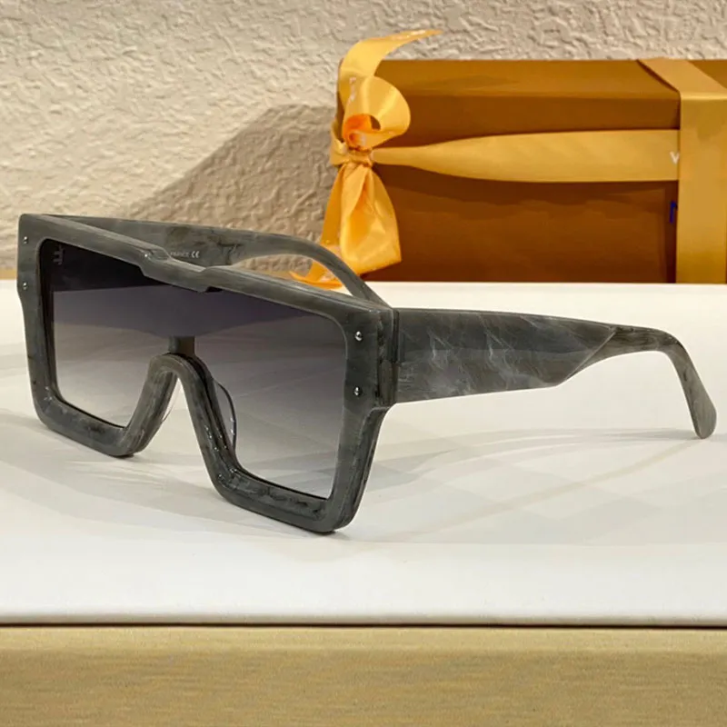 Heren paarse cycloon zonnebril Z1641E klassieke designer man zonnebril Dikke frame Neusbrug Decoratieve kristalbloem Personalit178r