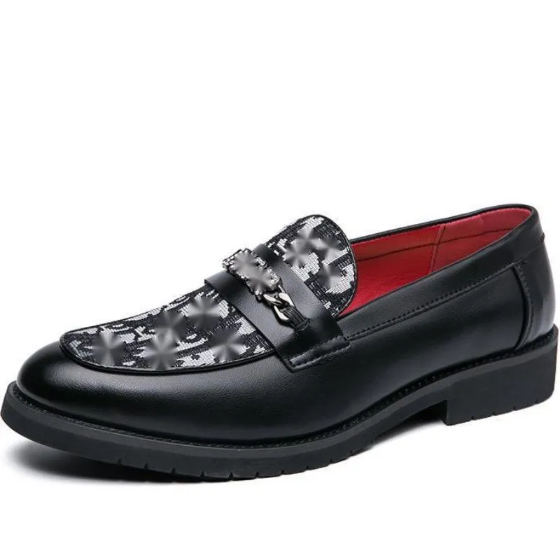 PU Deri Loafer Sığ Klasik Siyah 2021 Yeni Erkek Ayakkabı İlkbahar Sonbahar Yuvarlak Ayak Üzerinde Kayma Rahat İş Ayakkabıları Açık Havada Rahat Muhtasar DH603