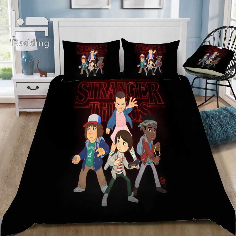 Horrorfilm StrangerThings 3D Bettwäsche Set gedrucktes Duvet Cover Set Twin Full Queen King Size Drop 2012117972726