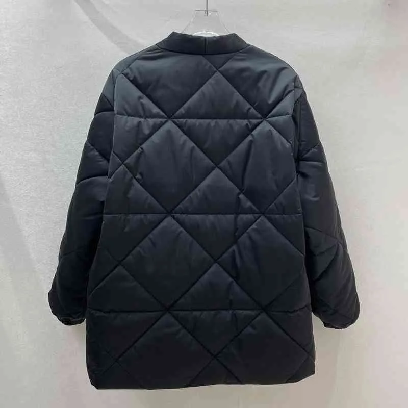 Chaqueta de algodón con cuello en V de nailon para ropa de almacén Venta online_Q3JK