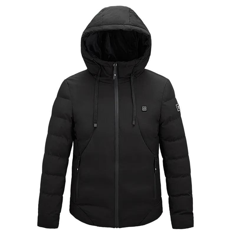 Men Women Cotton Coat USB Smart Electric Heated Jackets Winter Thicken Down Hooded Outdoor Hiking Ski Clothing 7XL 201209
