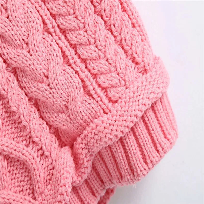 Za Knit Sweater Vest Women High Collar Sleeveless Cable Knitted Top Female Chic Casual Autumn Pink Pullover 201130