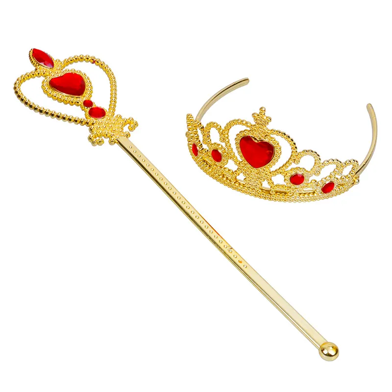 Accessoires de cheveux de style princesse à la mode, couronne et bâton magique, joli Cosplay de fête d'anniversaire pour filles, choix multicolore 8486140