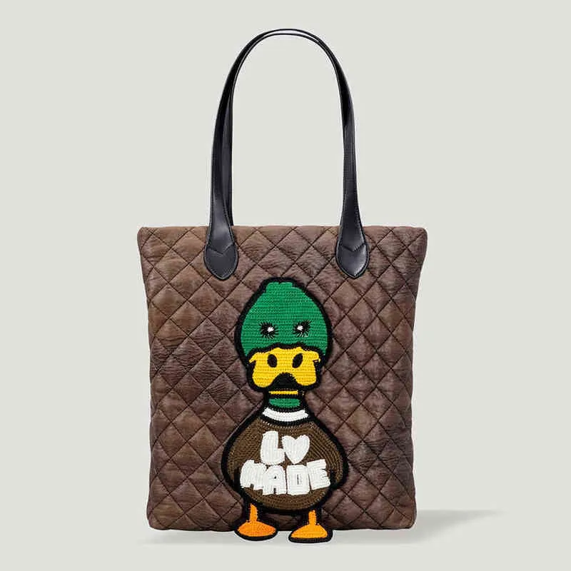 Sacs à provisions Bear Duck Mode Femmes Sacs à main Fil Lingge Dessin animé Dames Fourre-tout Printemps Shopper Casual Femme Sac à bandoulière Grand Sac à main pour filles 220301