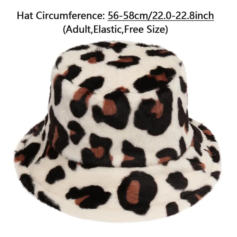 Warm Winter New Bucket Hat for Women Soft Faux Fur Fisherman Cap Fashion Multicolor Rainbow Cow Outdoor Casual Cloche Hats234Y
