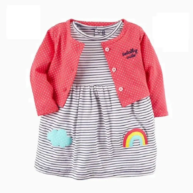 Bebê menina manga longa cardigan coatdress roupas moda criança meninas roupas recém-nascidos 2020 verão dos desenhos animados unicórnios outfit 10217308383