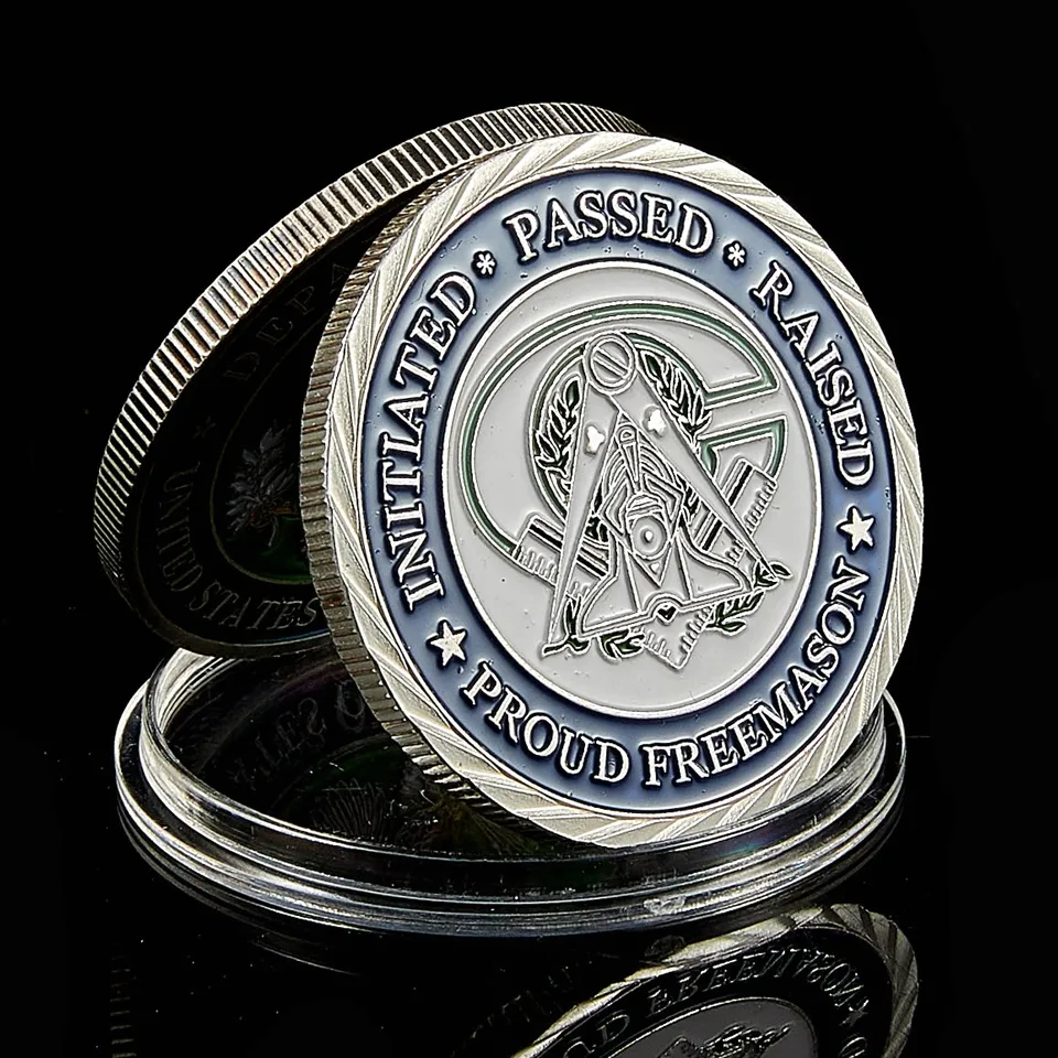 10 шт. масонская ложа масонские ремесленные символы жетон посеребренная коллекционная монета в подарок Creative5639621