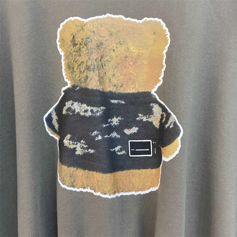 Men's Hoodies 2022 New Vintage Pullover Sweater bear print loose hip hop trendsetter coat