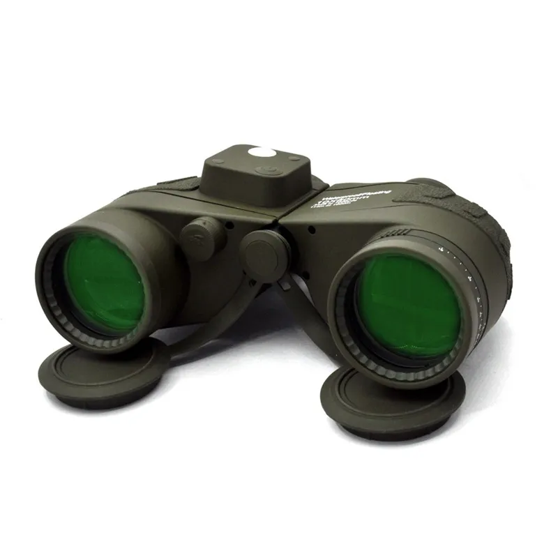 Skyoptikst 10X50 binoculars Green Floating Waterproof with Rangefinder Compass 10X for Hunting Marine Boating Bird Watching