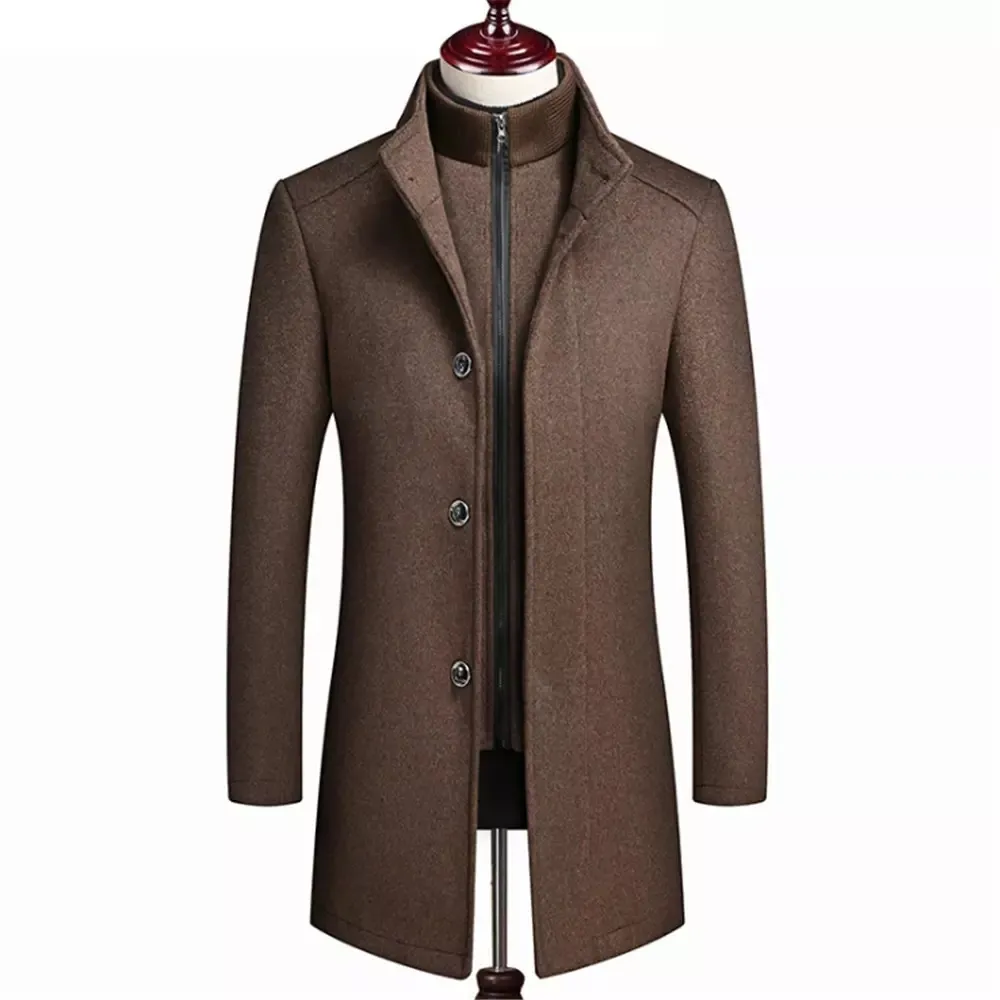 Mens Wool Winter Coats Jackets Fashion High-end Leisur Long sections Coat Wool Winter Vest liner Coats Men Plus Size 4XL 201222