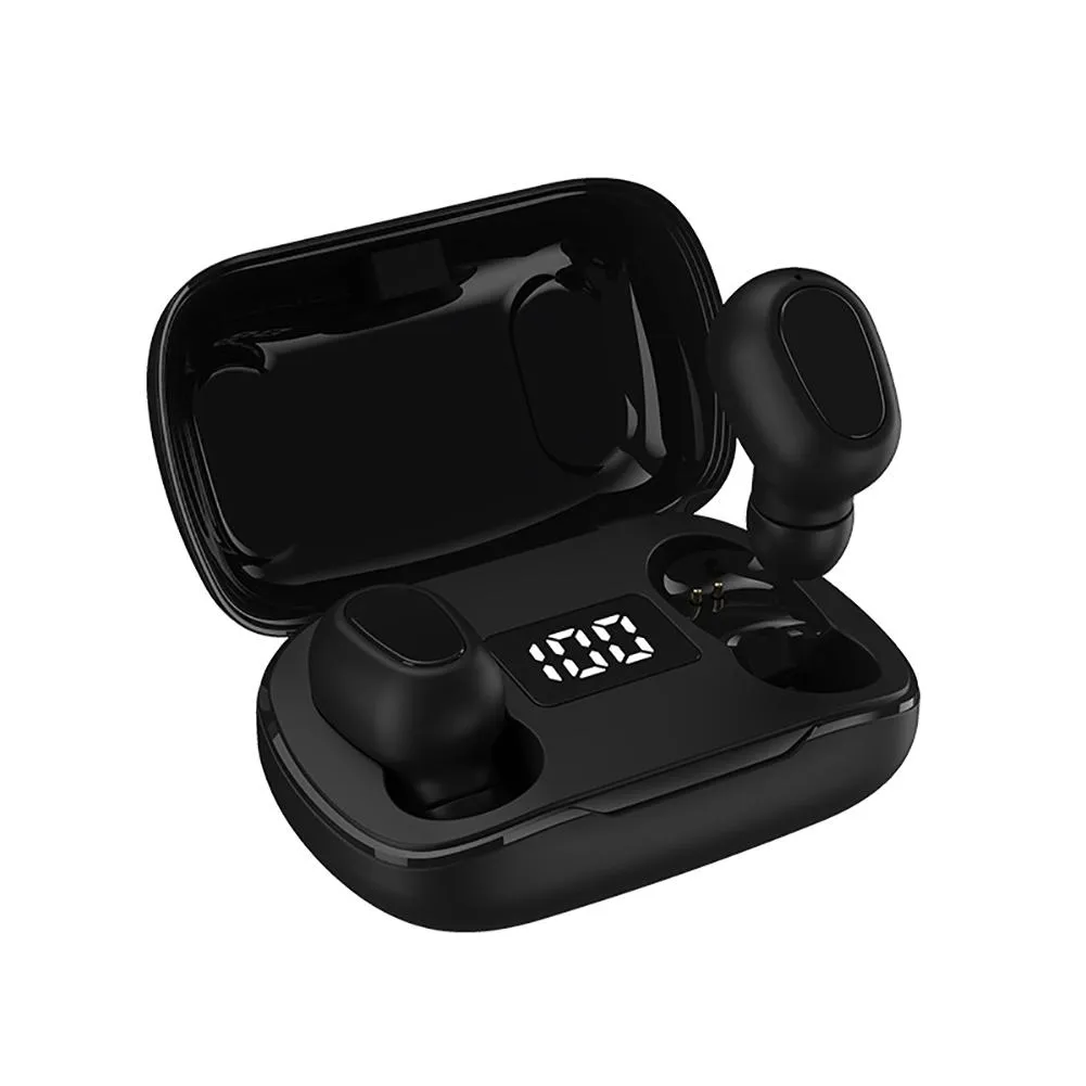 TWS Bluetooth 5.0 Mini hörlurar Trådlös Vattentät hörlurar HiFi Handsfree Earbud Stereo Gaming Earpiece L21 Pro för Huawei Xiaomi