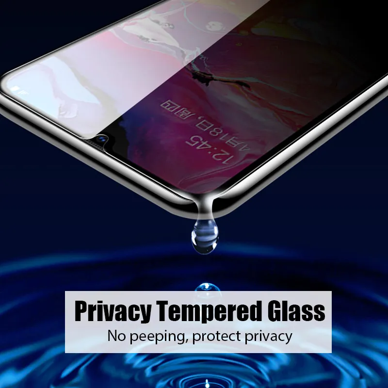 9D Privatsphäre gehärtetes Glas für Samsung Galaxy A71 A51 A42 A41 A31 A21S gehärtetes Glas auf Samsung A12 A11 A70S A70 A50S