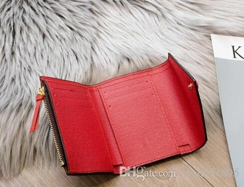 Femmes de qualité supérieure Boîte originale en cuir en cuir réel multicolore court portefeuille Classic Zipper Pocket282l