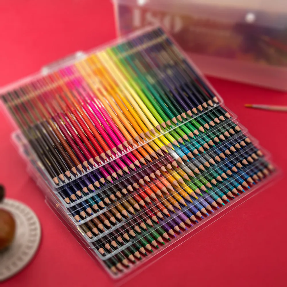 180 crayons de couleur en bois Set 2B huile stylo coloré pour enfant peinture professionnelle dessin papeterie arc-en-ciel couleur stylo fournitures 201223