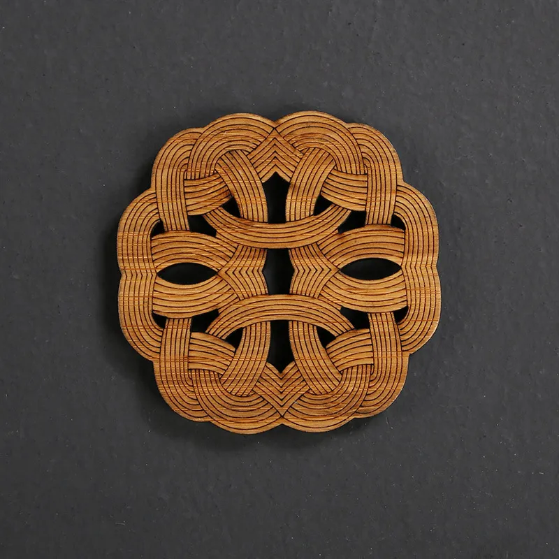 Bamboo Coasters Cup Mat Lotus Tea Pad Carving Round Heat Insulation Eco Friendly Natural