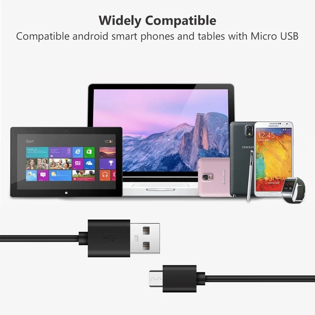 5A Mikro USB Kablosu 1m 2m Data Sync Hızlı Şarj Kablosu Samsung S7 Huawei Xiaomi Note Tablet Android USB Telefon Şarj Kabloları