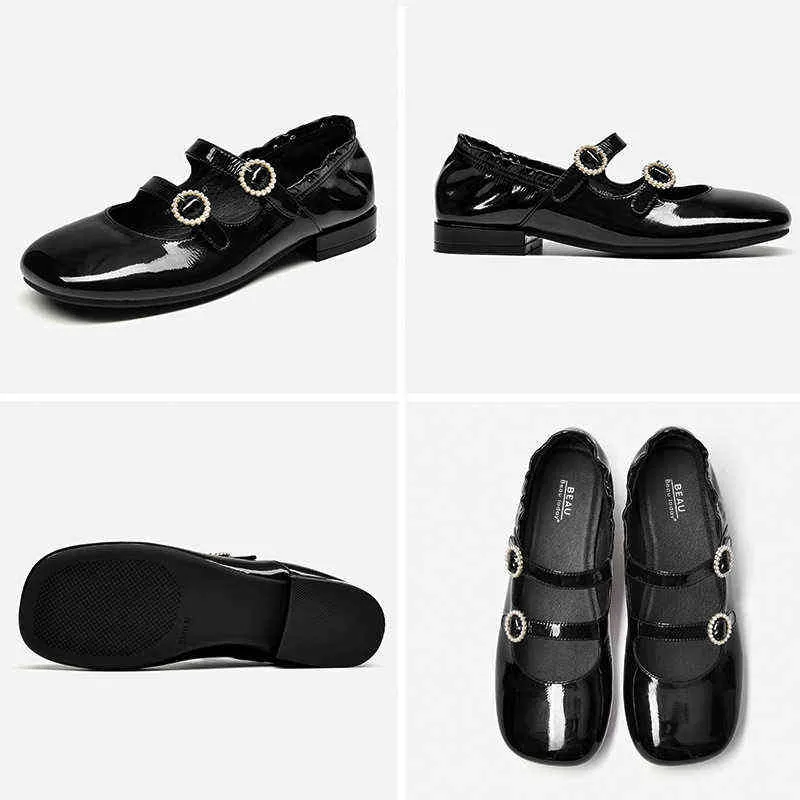 Женская лолита обувь квартира с двойными кнопками и плечами квадратные пальмы ноги Mary Janis JK ручной работы 2 9