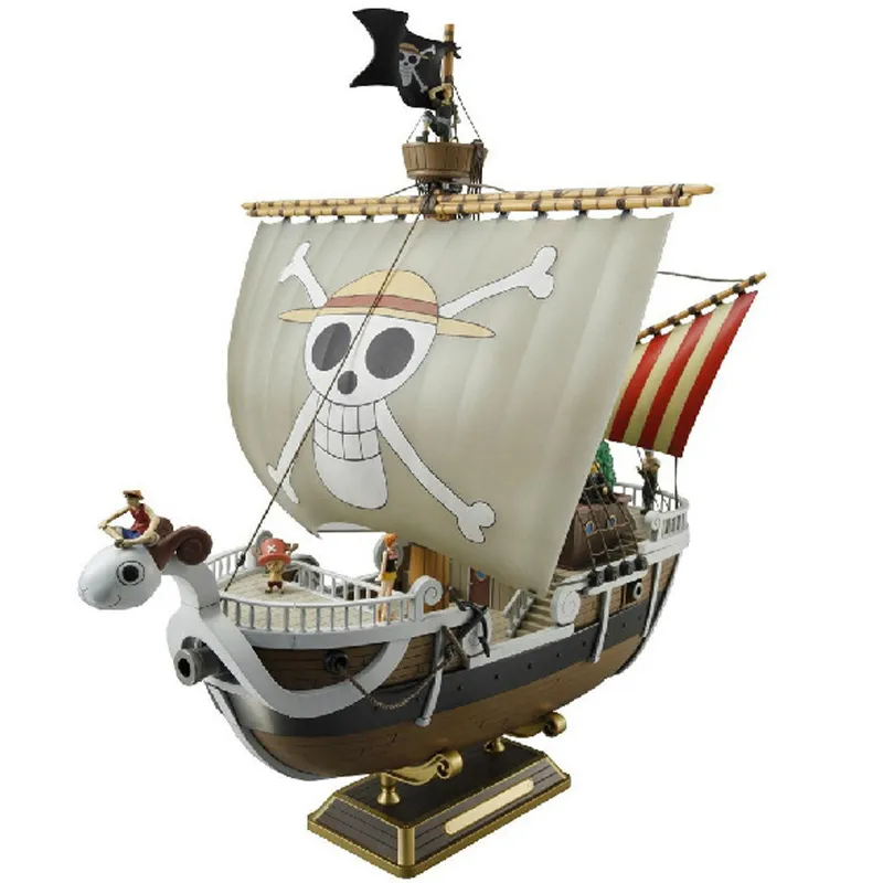 35 cm anime one pièce mille ensoleillée go joyeux bateau PVC Action Figure Collection Pirate Modèle de navire Jouet de Noël assemblé Y6313593