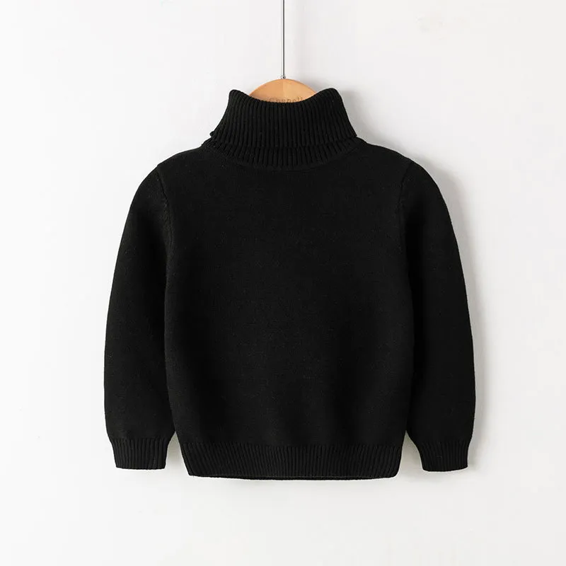 Pullover baby flickor pojkar tröjor höst vinter bomull tröja jumper stickad pullover turtleneck varm ytterkläder barn stickad tröja 220919