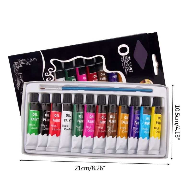 i pittura a olio vernice disegno pigmento tubi da 12 ml con pennello forniture d'arte X6HB 201226