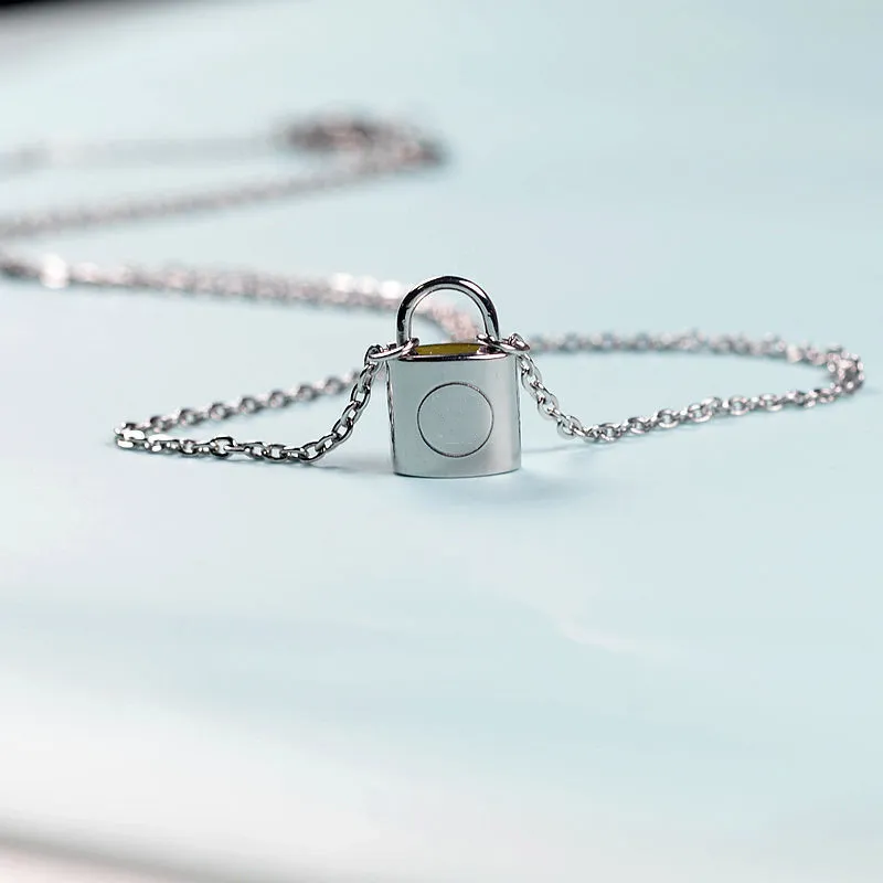 Новый 316L Титановый сталь Ювелирные изделия Ожерелье из 18K Золотая роза Серебряное ожерелье для мужских и женщин Пару подарка