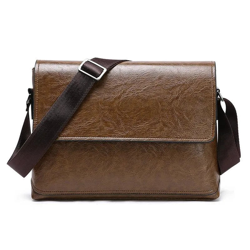 Mots de repasse Sac en cuir masculin 2021 Business Casual Pu épaule diagonale croix multi-fonctions de couleur solide.