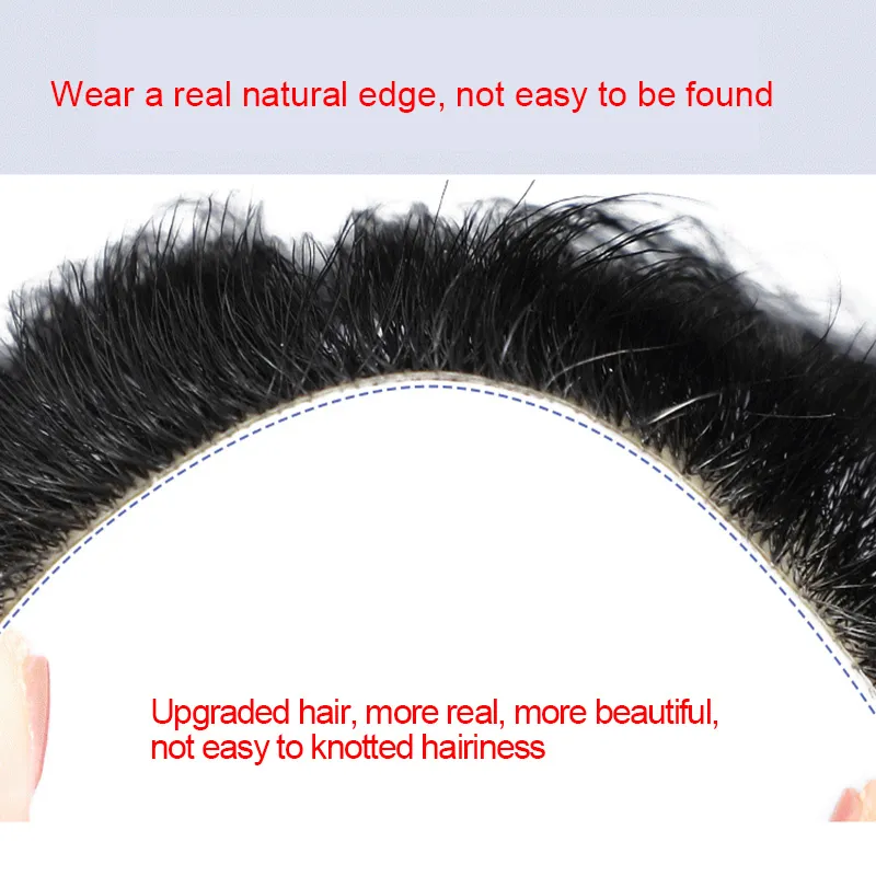 Dianqi Synthetic Front Toupee Transparent Natural Hairline Men V Loop Hair Hombre 220217
