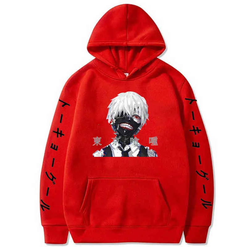 Male Clothes Anime Pullovers Long Sleeves Tokyo Ghoul Kaneki Ken Hoodie H1227