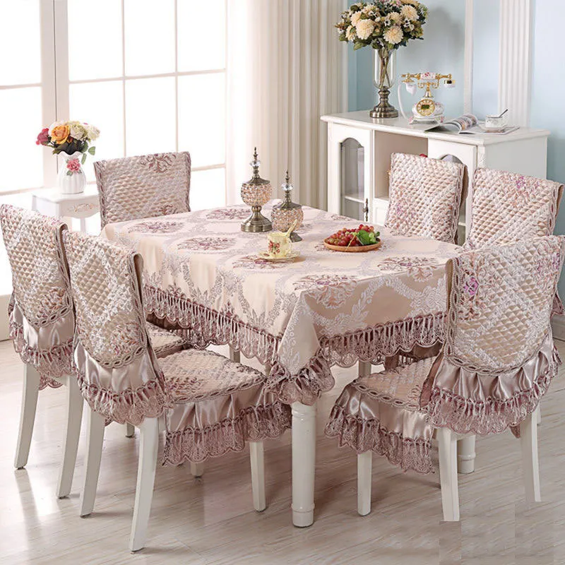 i stampa floreale pizzo tovaglia copertura della sedia stile europeo tovaglia lavabile tovaglia la decorazione del partito da pranzo copre T200707