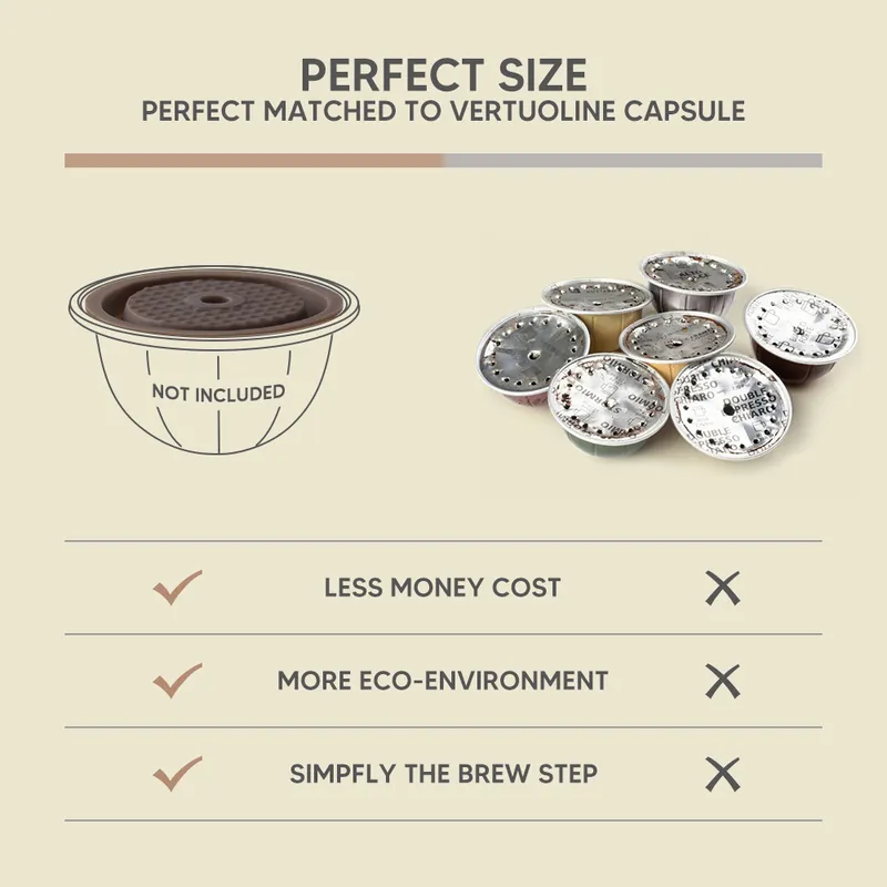 40ml、150ml、230mlのためのvertuoオリジナルのコーヒーカプセルのための食品グレードの材料のシリコーンの蓋/カバー次へ220217