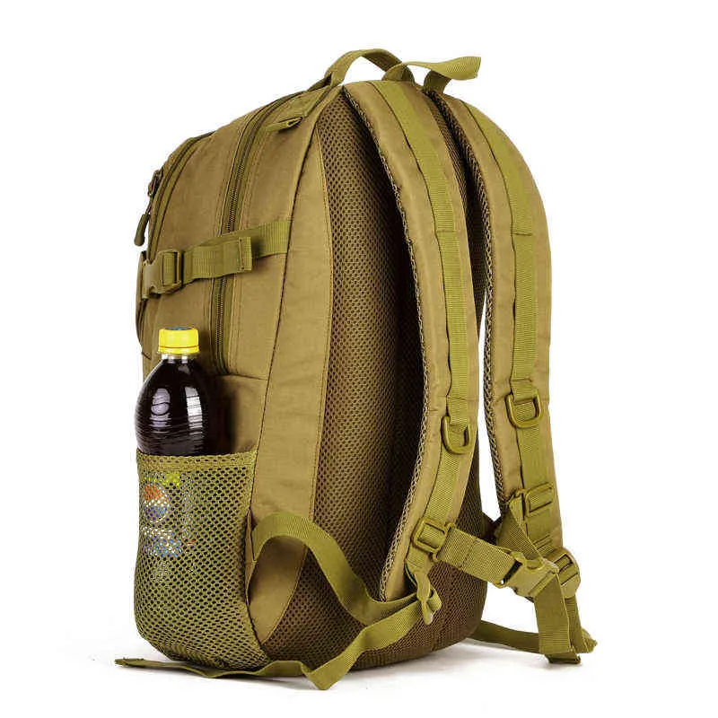 Waterproof 25L Molle Tactical Bag Men's Military Rucksack Nylon Climbing Bag Fishing Hiking Hunting Backpack For 14'' Laptop 211224